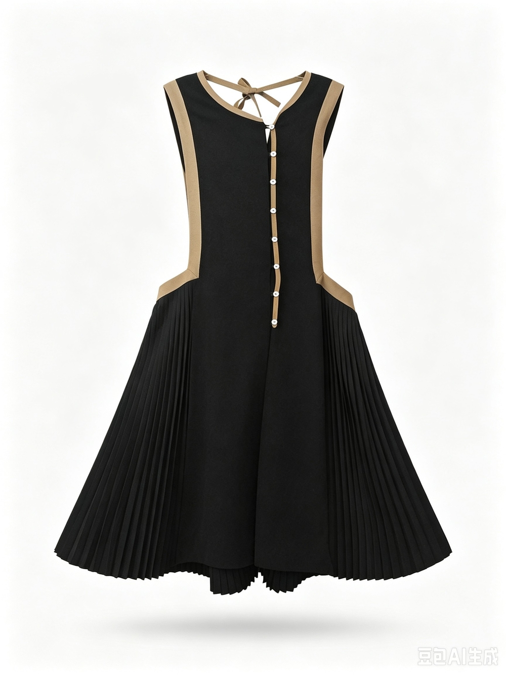Dries Van Noten Black Pleated Midi Dress - Picture 1 of 8